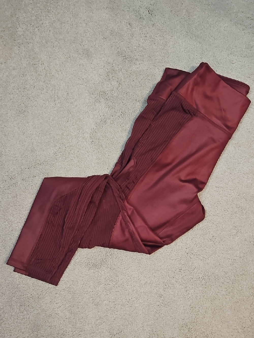 Fabletics Burgundy Stretch Leggings Khloe Kardashians Line